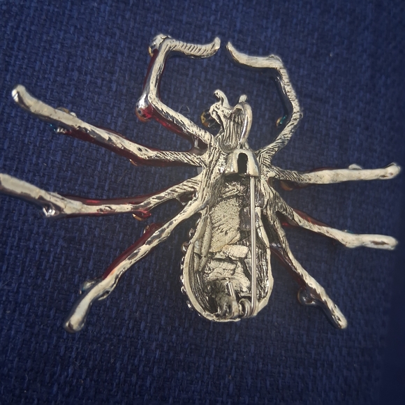 Vintage Spider Brooch with Gem Accents - Picture 3 of 3
